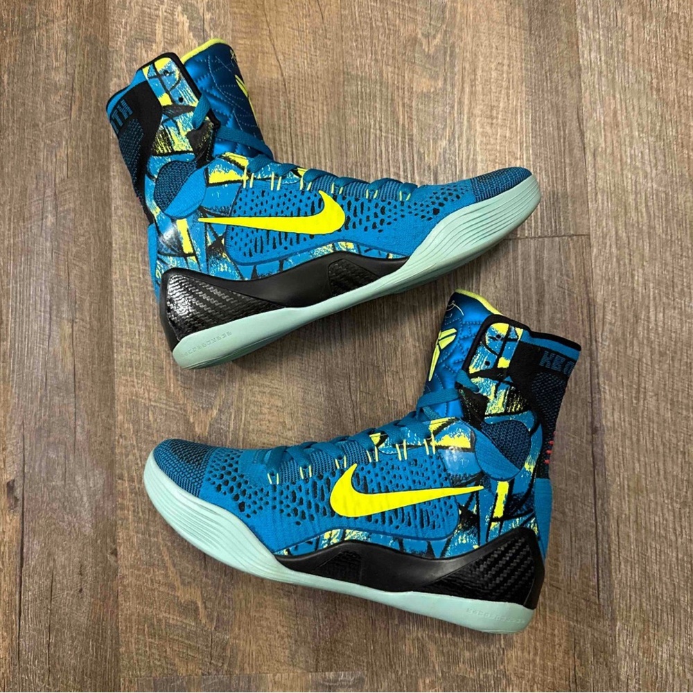 Nike Kobe 9 IX Elite High Perspective Blue Yellow Black - Picture 2 of 13